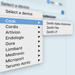 Selection of the device from the available catalog.